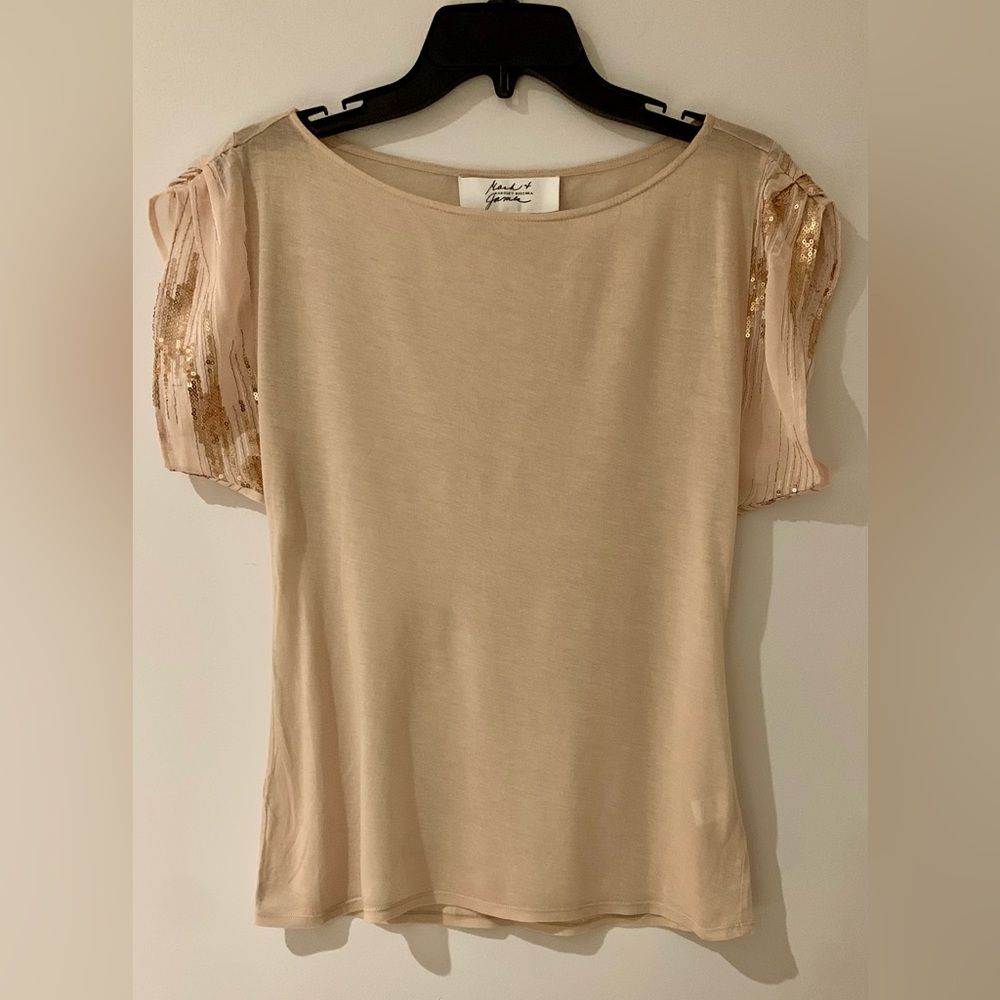 Mark + James Badgley Mischka Sequins Shoulder Top